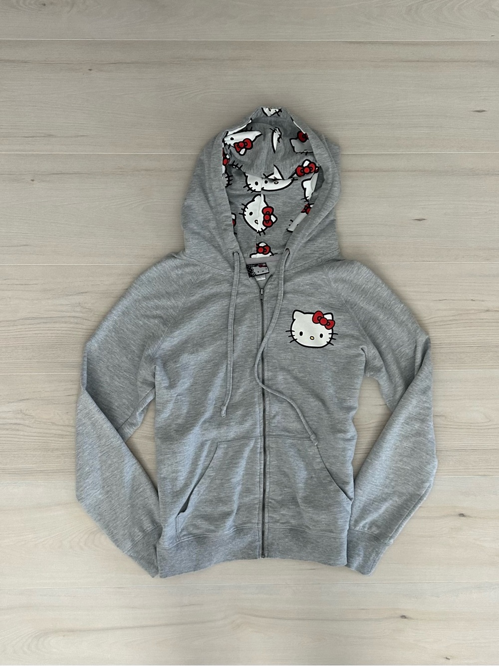 gray hello kitty zip up